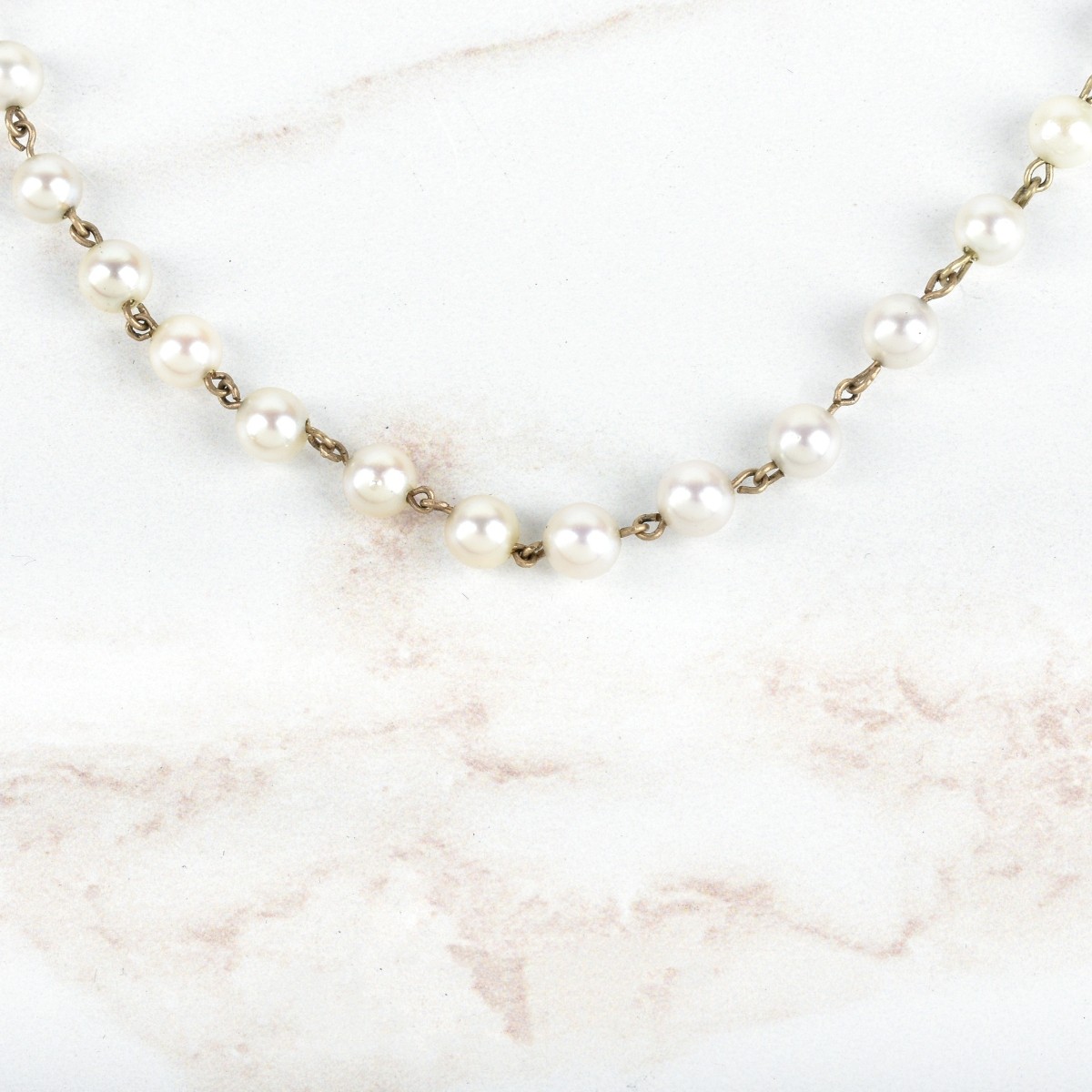 Pearl and 10K Necklace