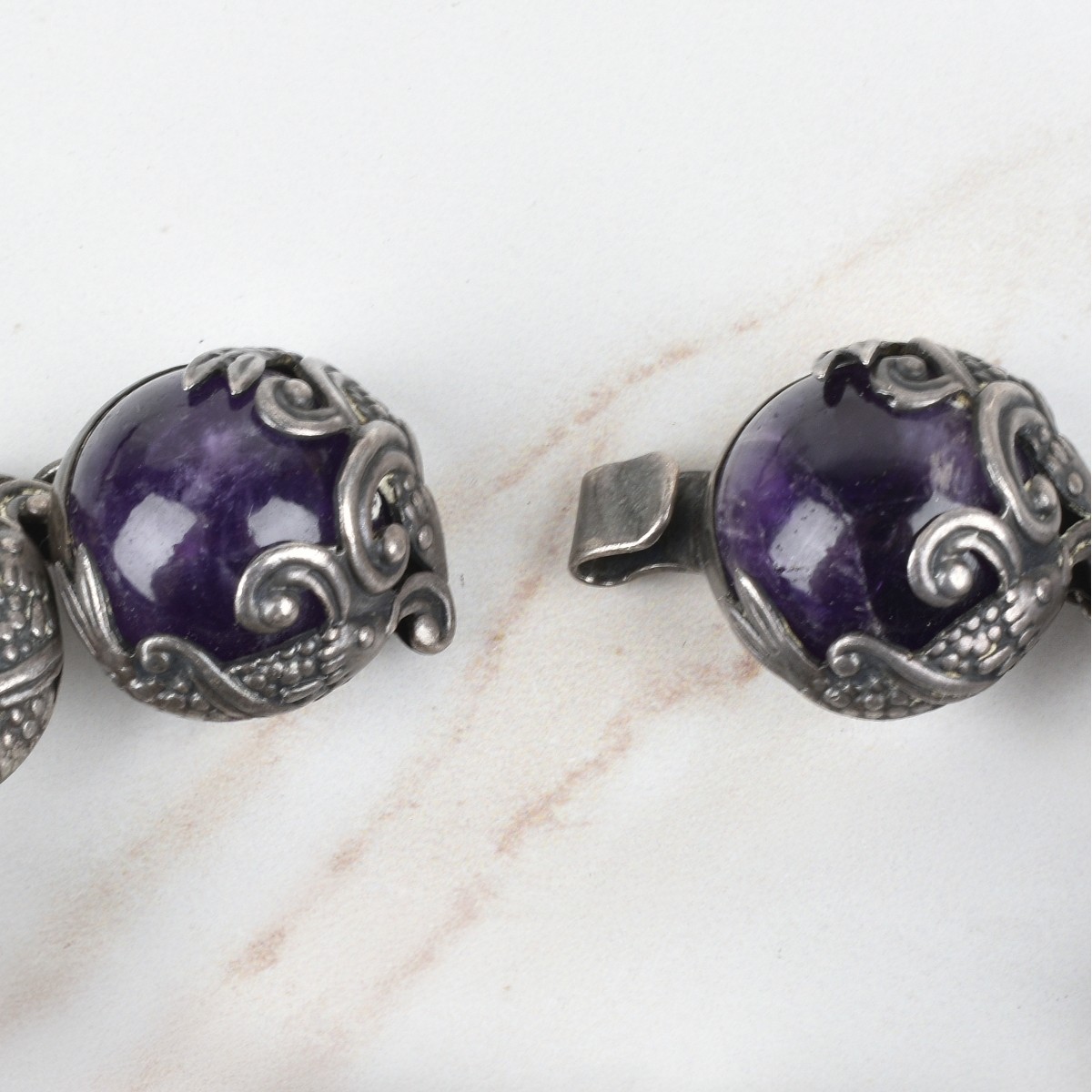 Amethyst and Silver Bracelet