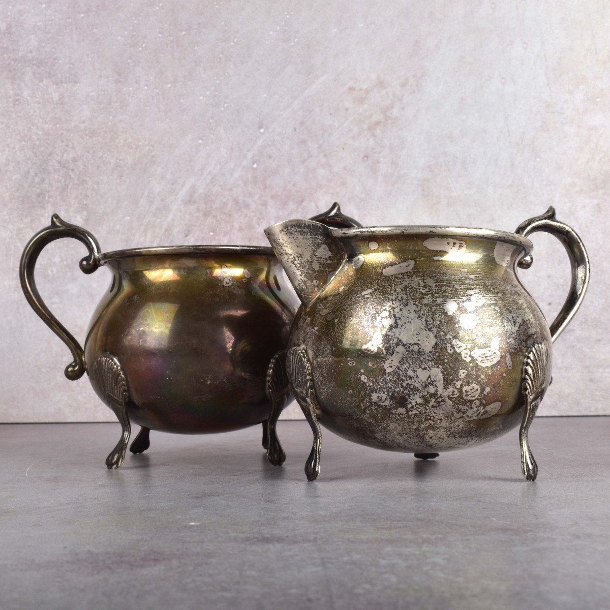 "F. B. Rogers" Sterling Silver Sugar and Creamer