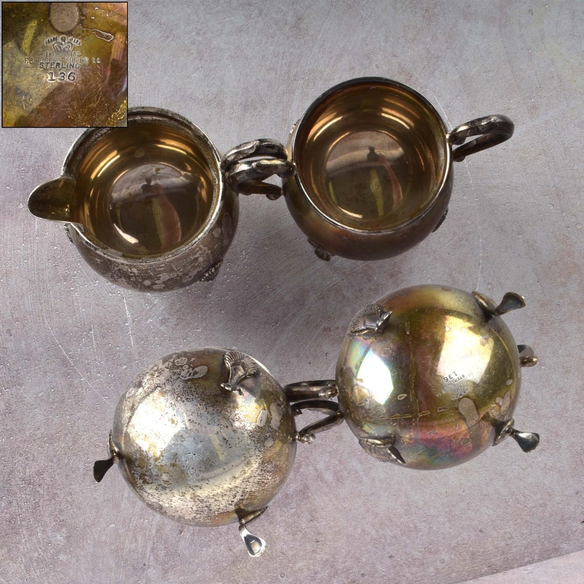 "F. B. Rogers" Sterling Silver Sugar and Creamer