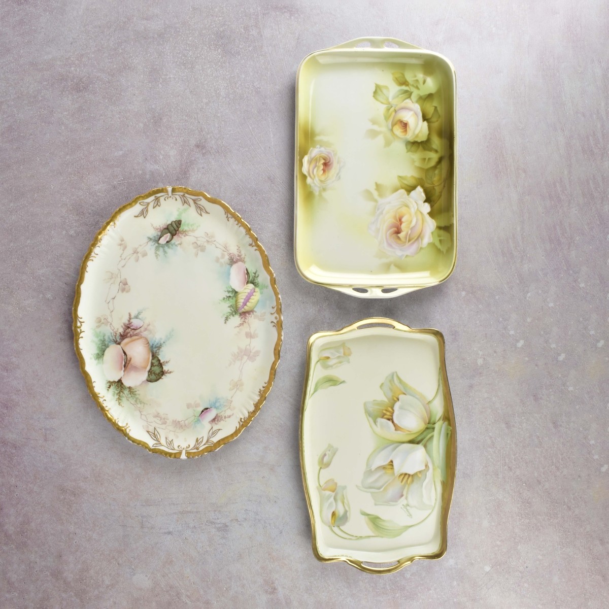 Antique European Painted Porcelain Pieces
