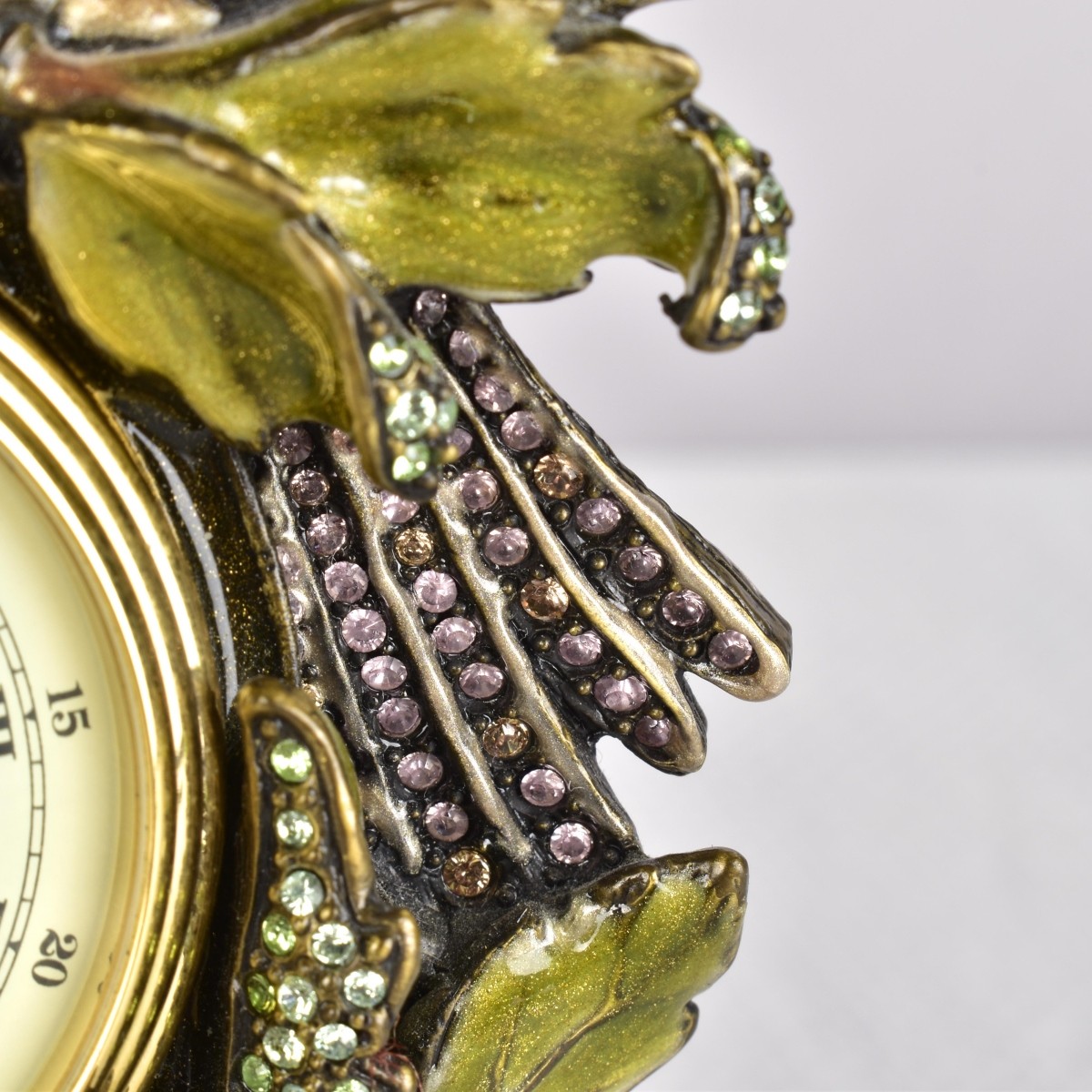Jay Strongwater Enameled Two Bird Clock