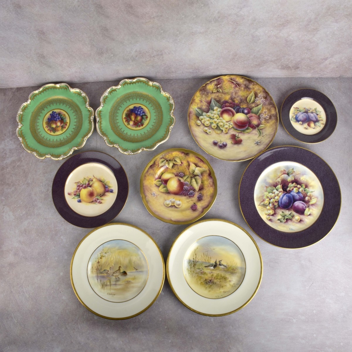Vintage Hand Painted Cabinet Plates