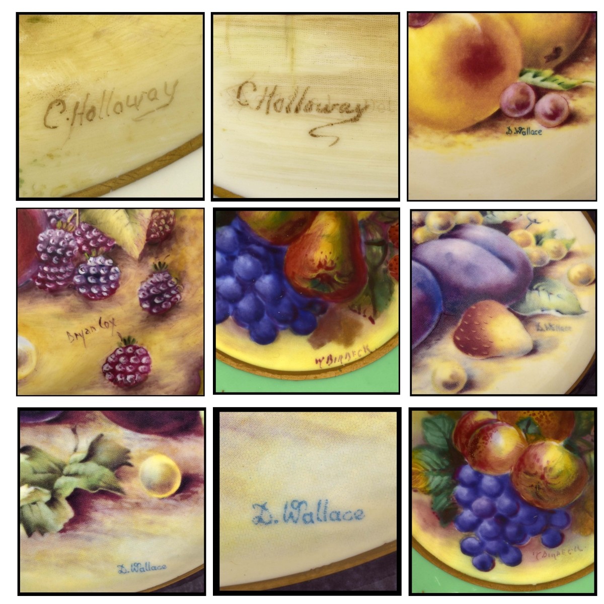 Vintage Hand Painted Cabinet Plates