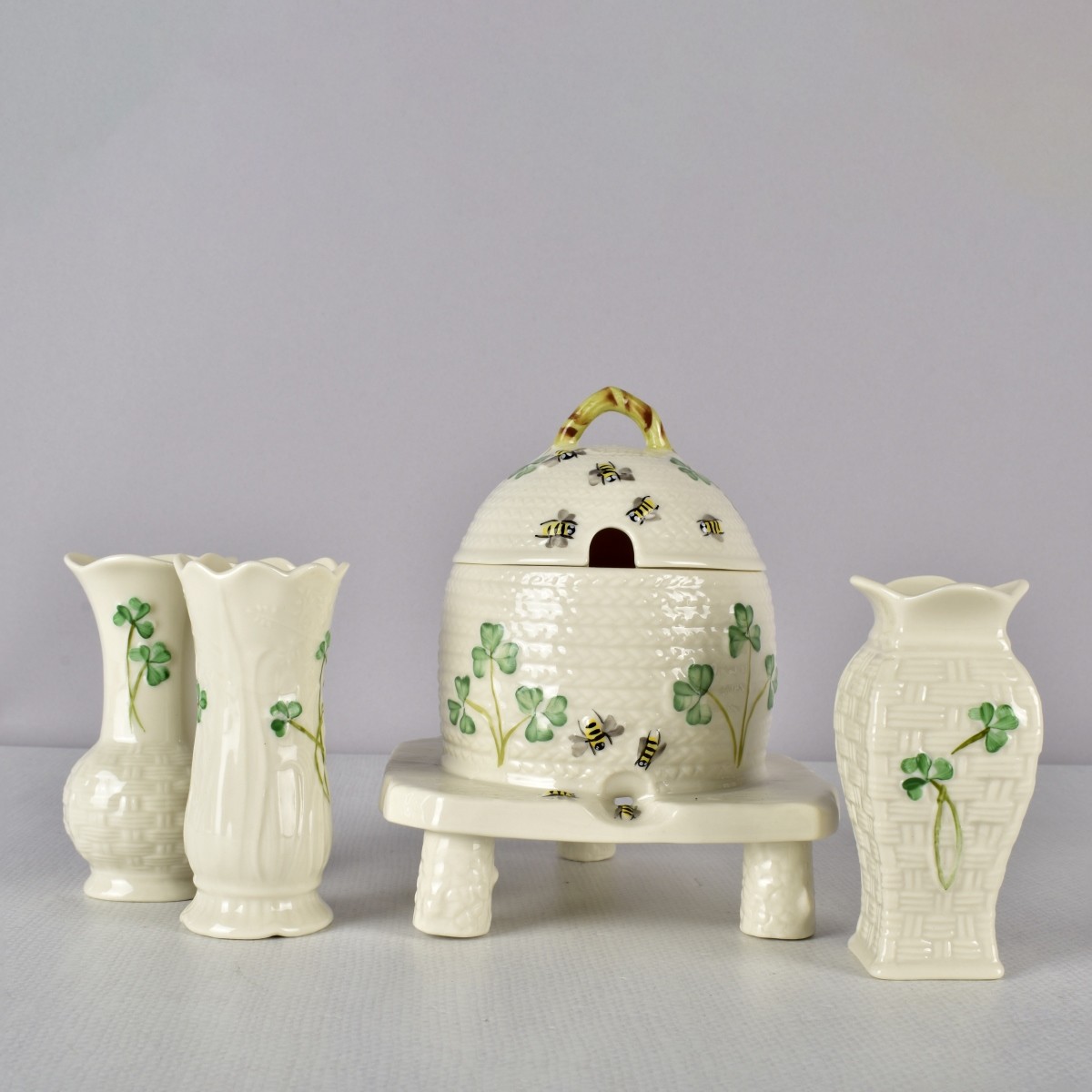 Four Pieces Belleek Porcelain China