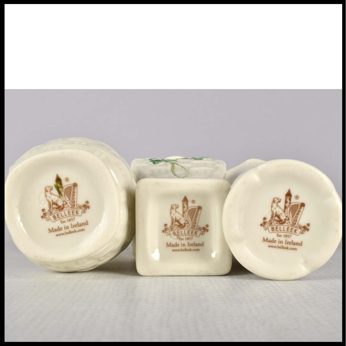 Four Pieces Belleek Porcelain China