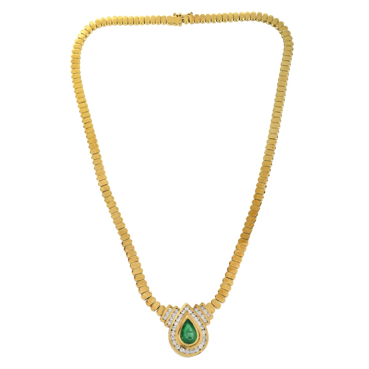 Emerald, Diamond and 18K Necklace