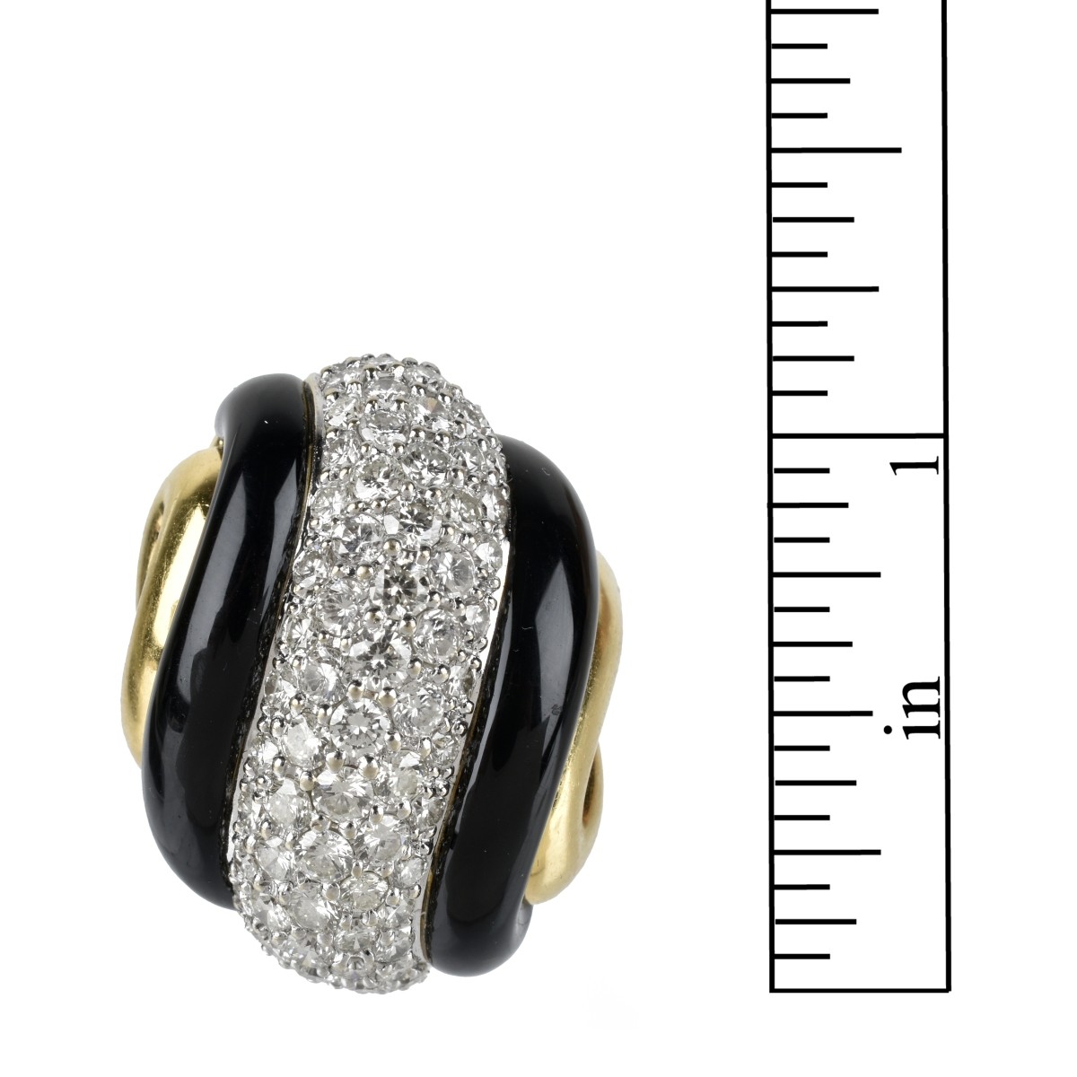 Diamond, Onyx and 18K Ring