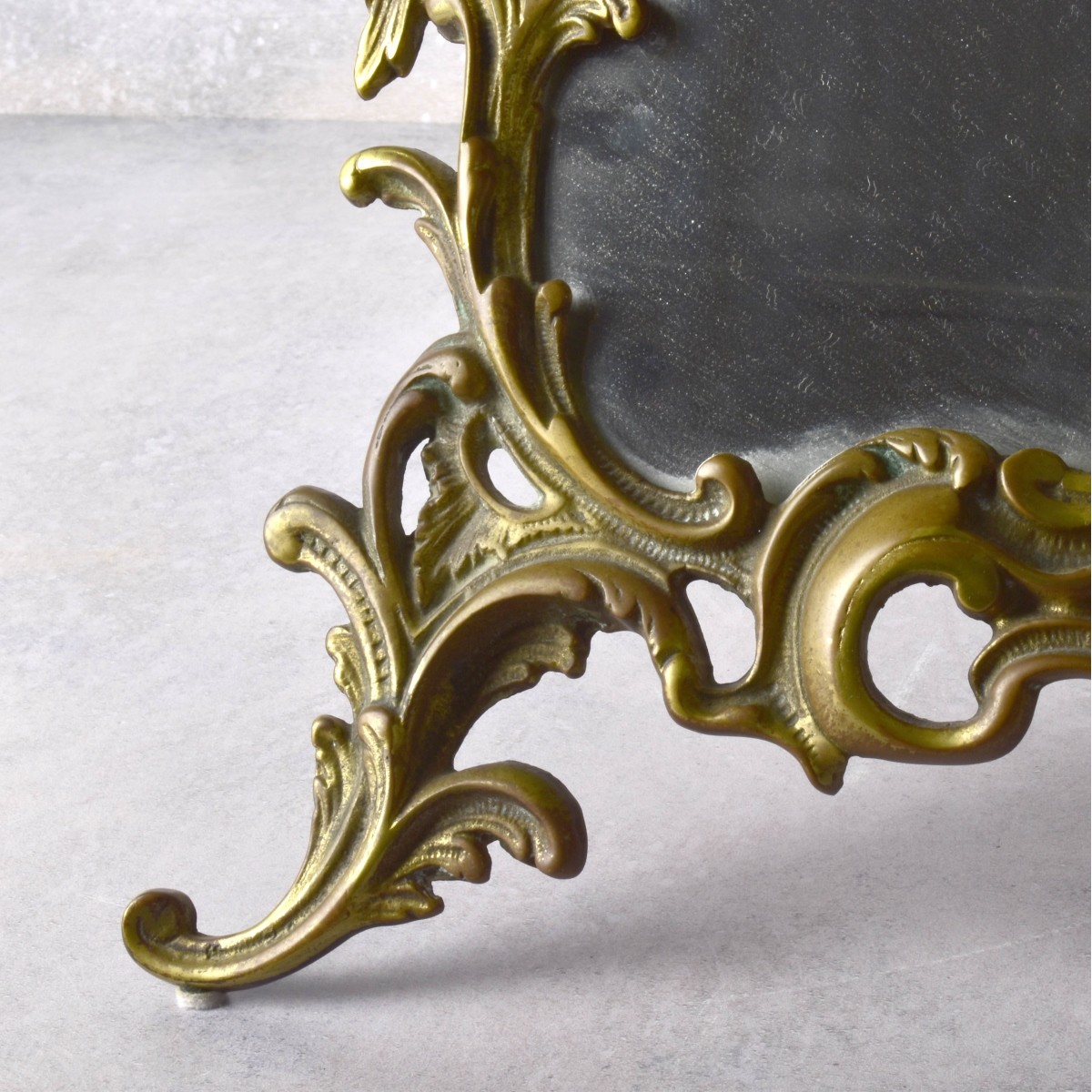 Vintage French Rococo Style Brass Mirror