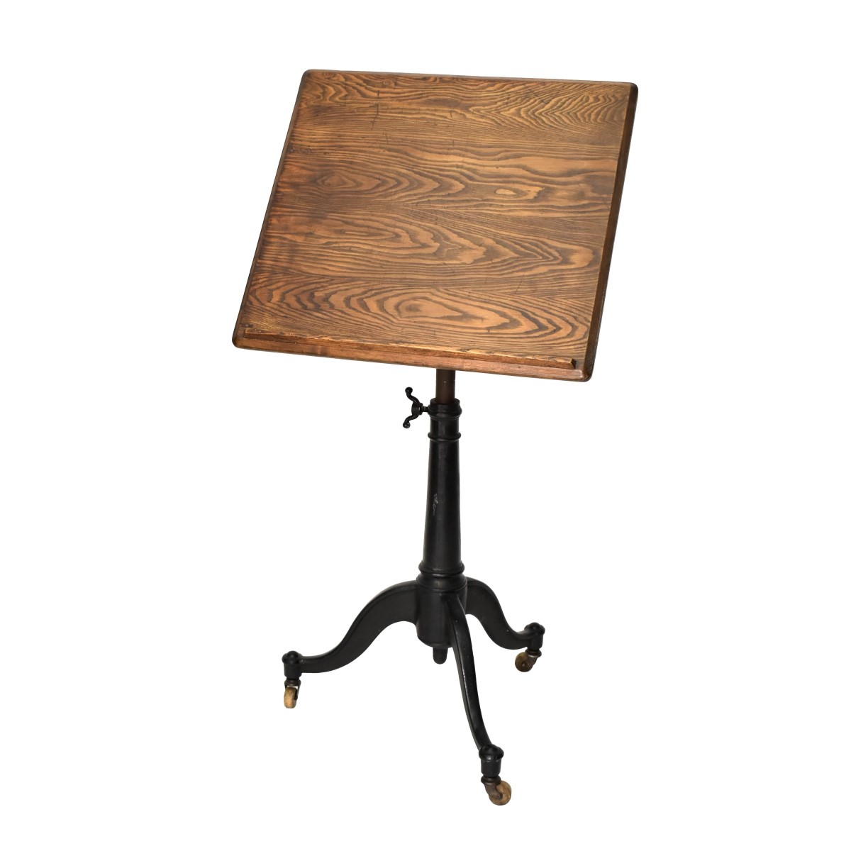 Antique Oak and Iron Mechanical Table