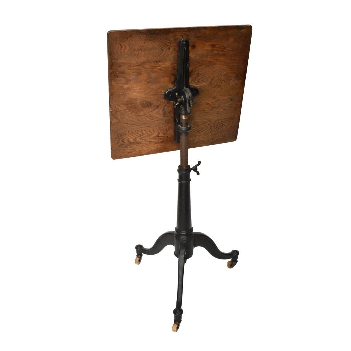Antique Oak and Iron Mechanical Table