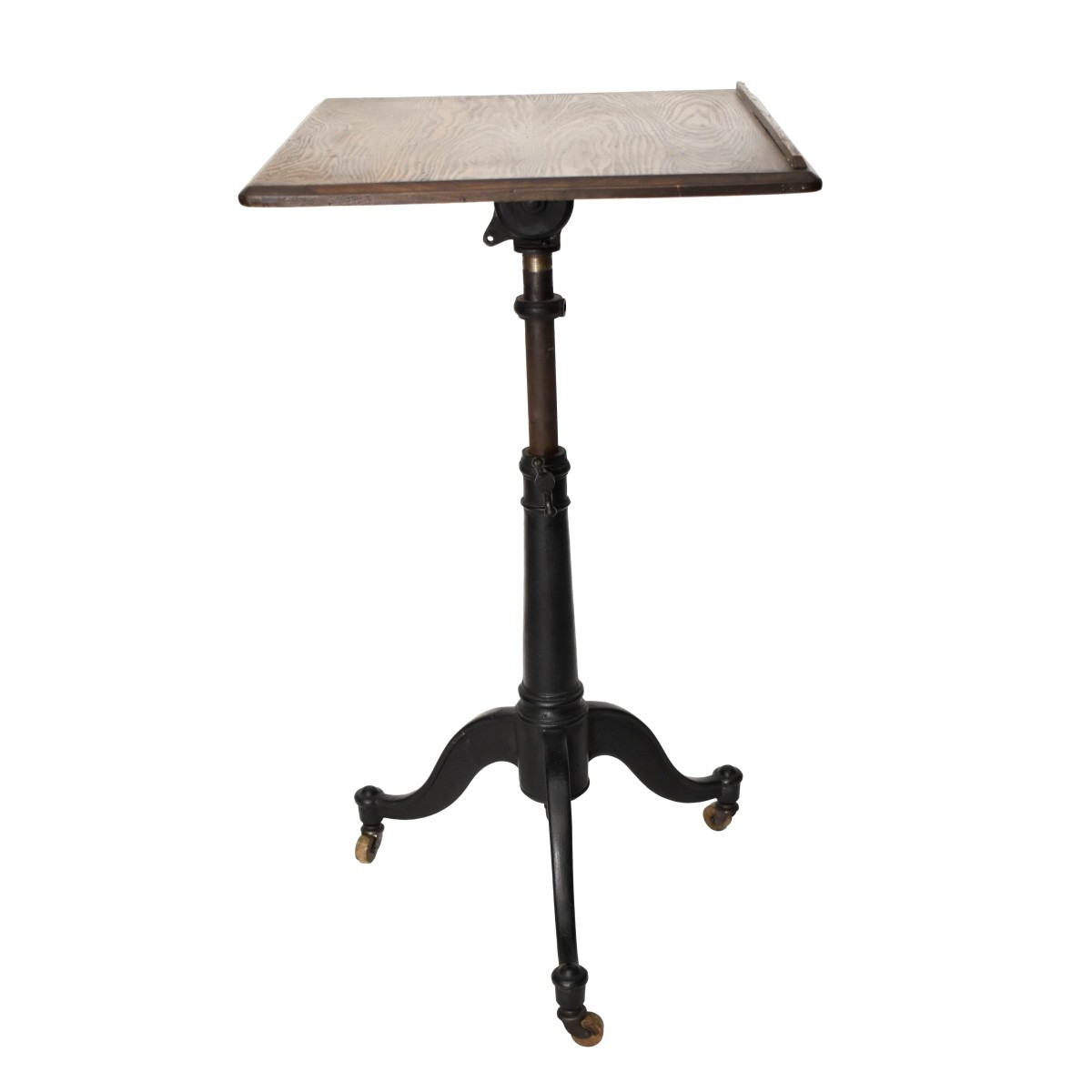 Antique Oak and Iron Mechanical Table