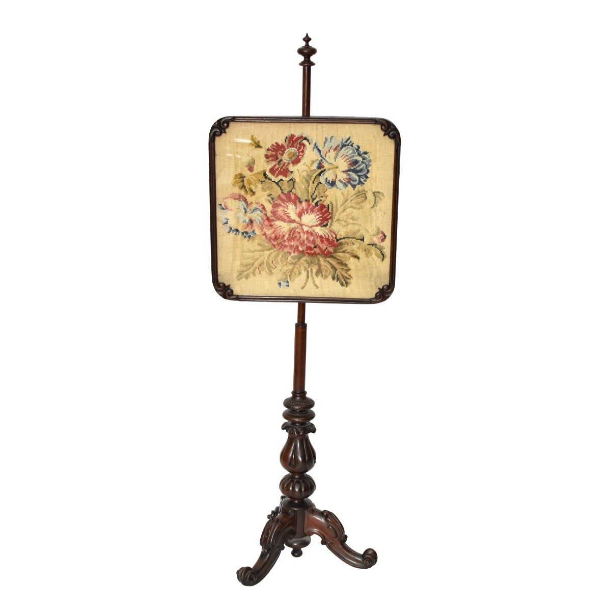 Antique Mahogany Fire Screen