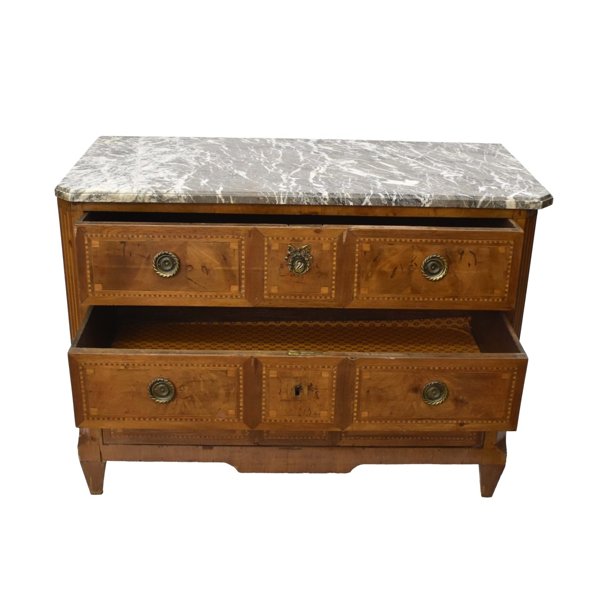 19th Century Italian Walnut Marquetry Chest