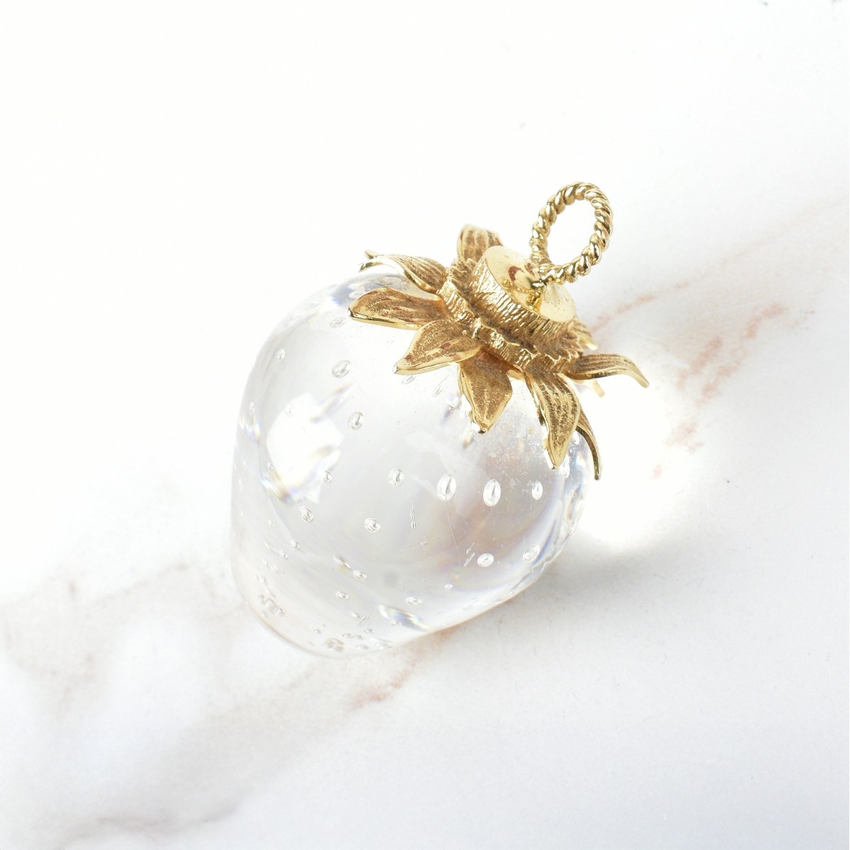 Steuben 18K and Glass Pendant