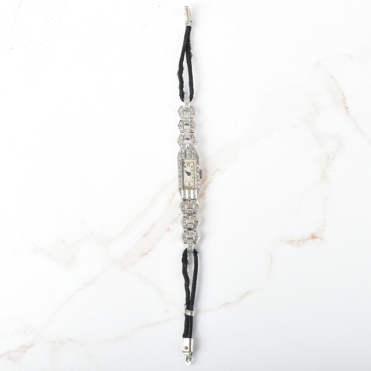 Deco Diamond and Platinum Watch