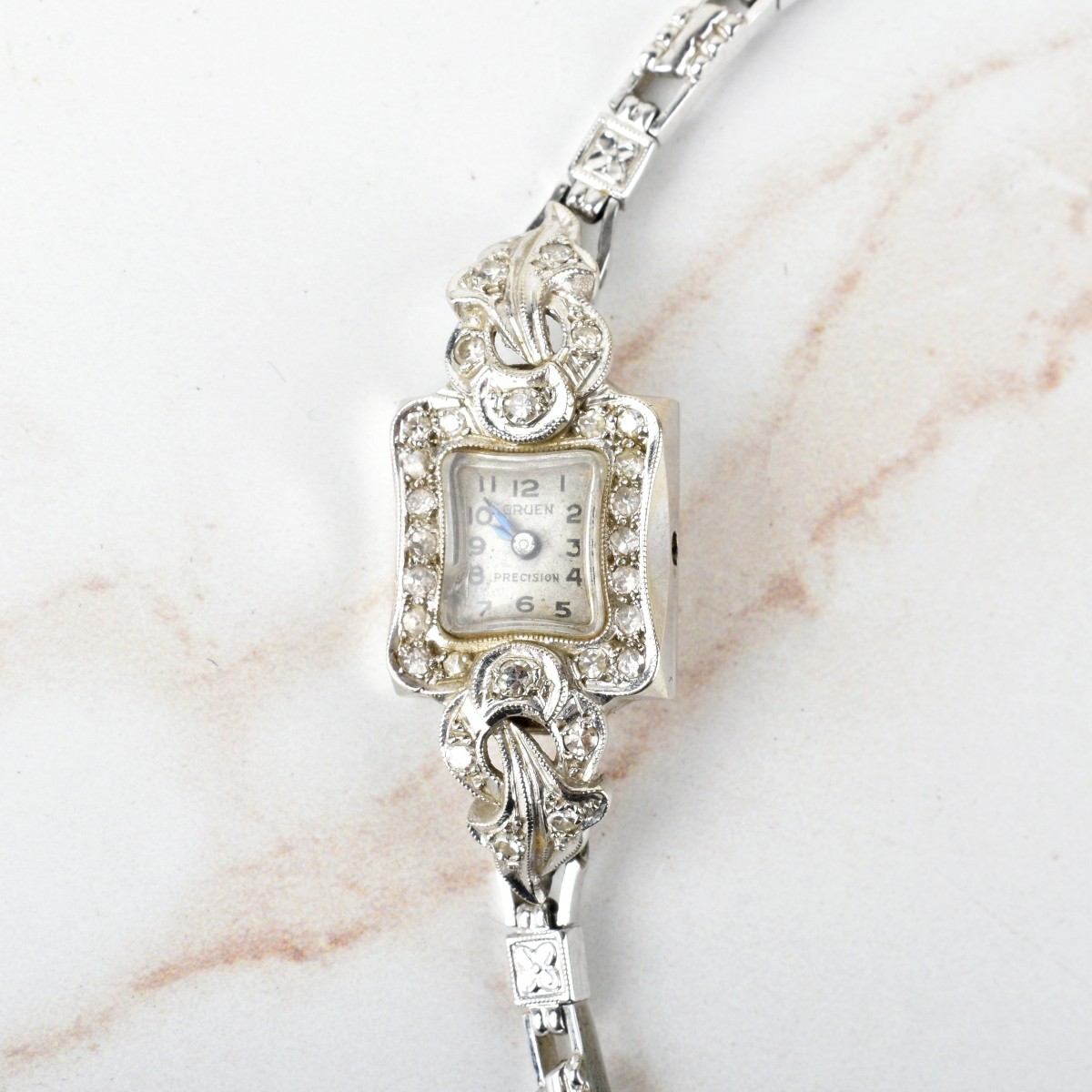 Gruen Diamond and 14K Watch