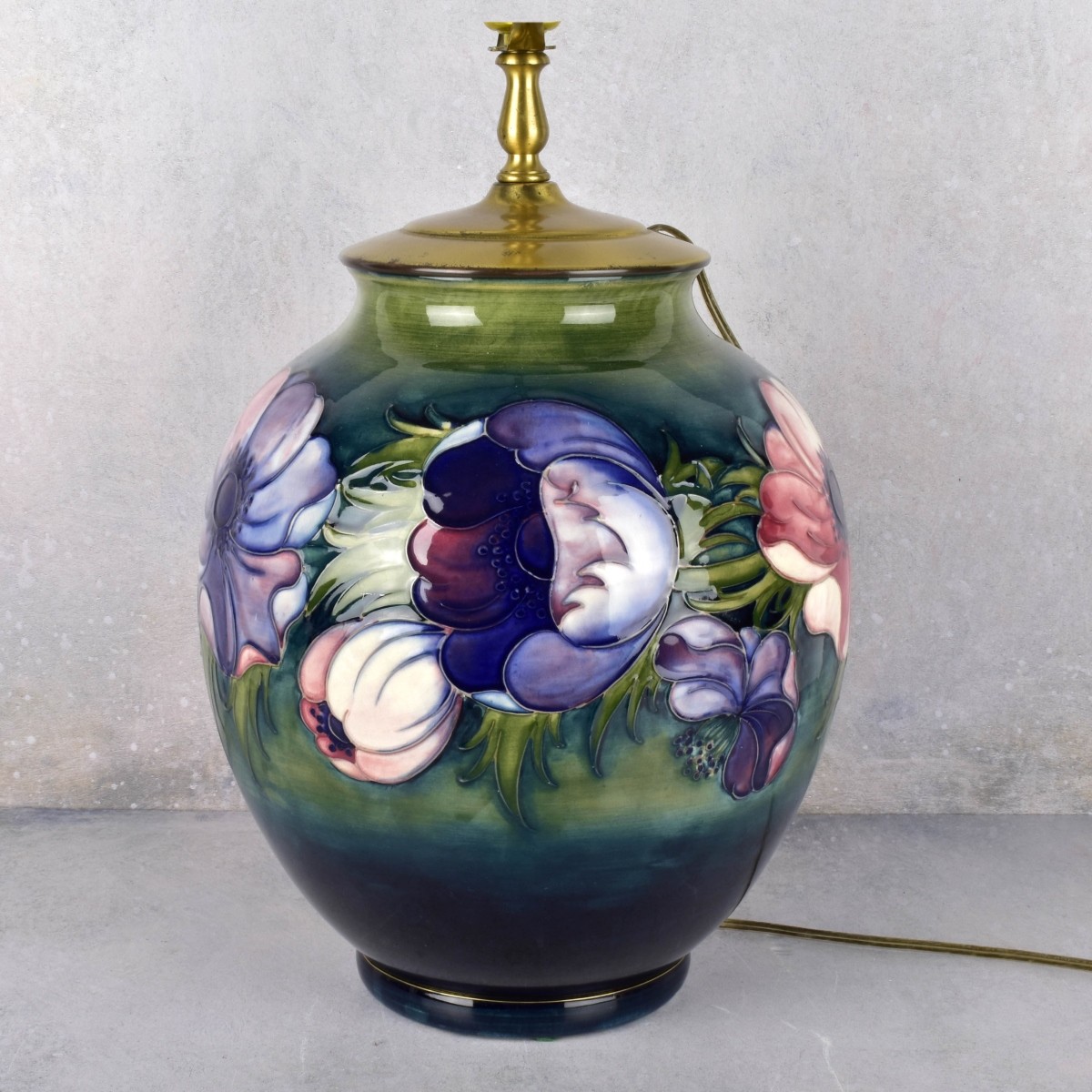William Moorcroft Anemone Pattern Lamp