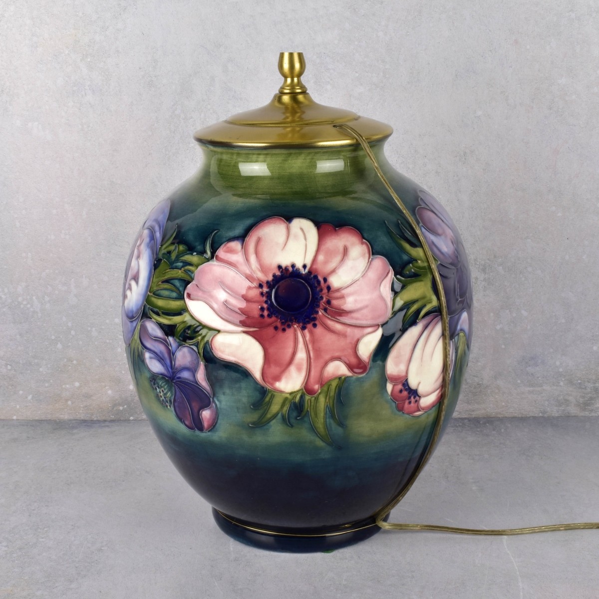 William Moorcroft Anemone Pattern Lamp