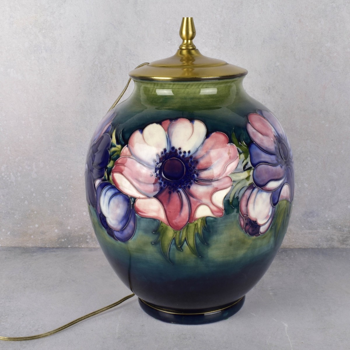 William Moorcroft Anemone Pattern Lamp