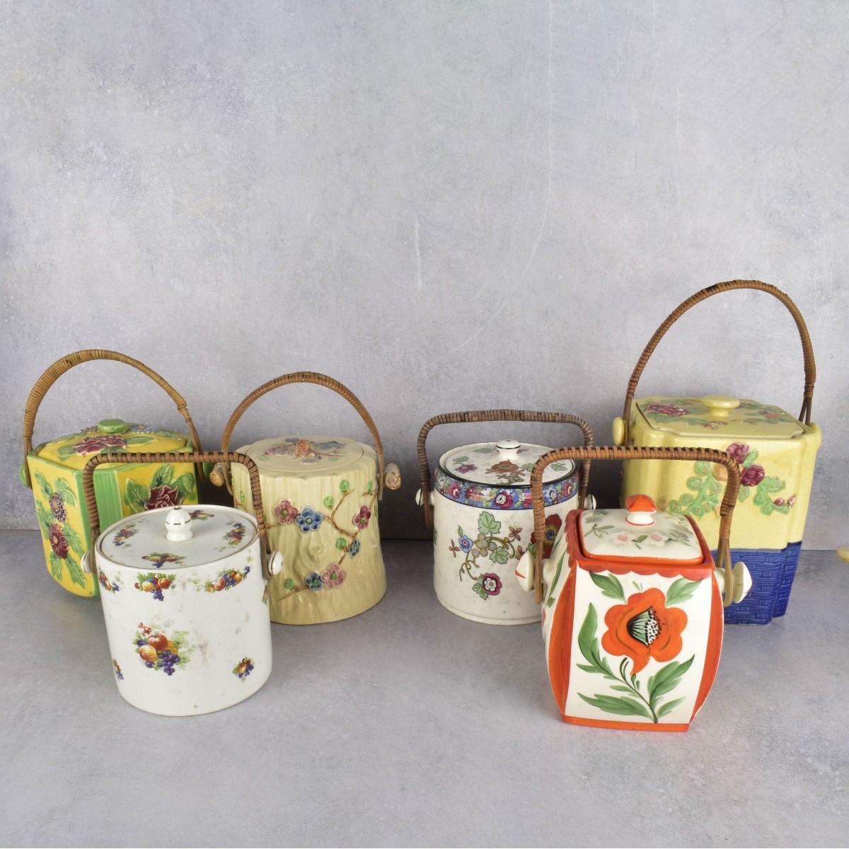 Ceramic Hand Painted Biscuit Jars