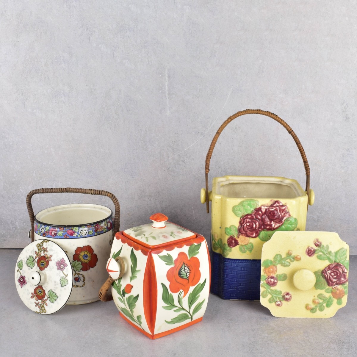 Ceramic Hand Painted Biscuit Jars