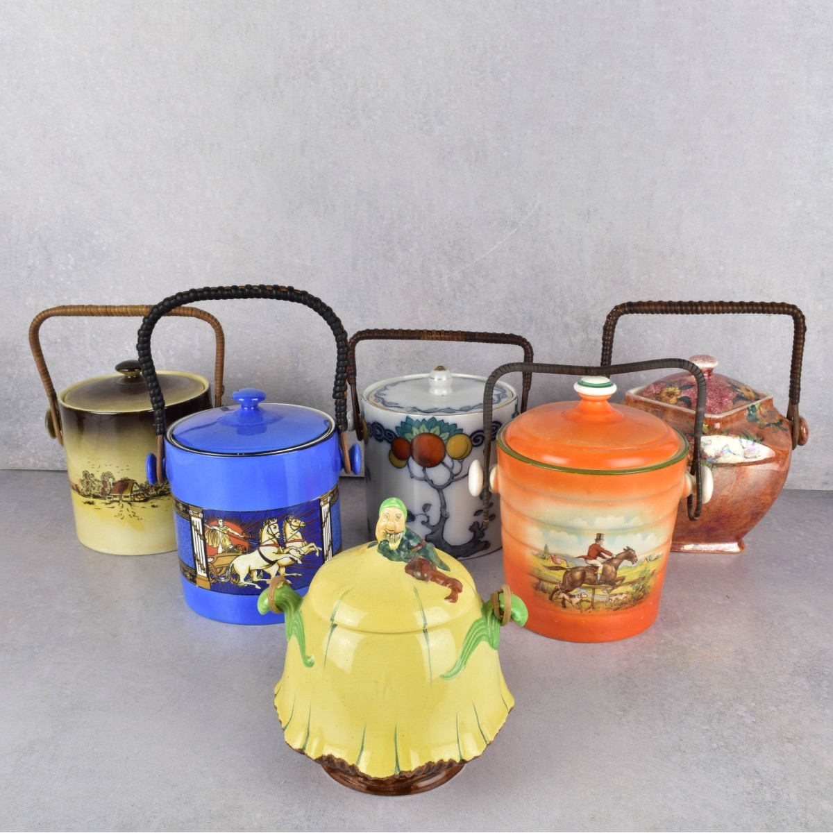 Ceramic Hand Painted Biscuit Jars