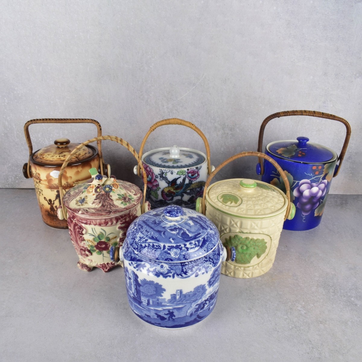 Ceramic Hand Painted Biscuit Jars