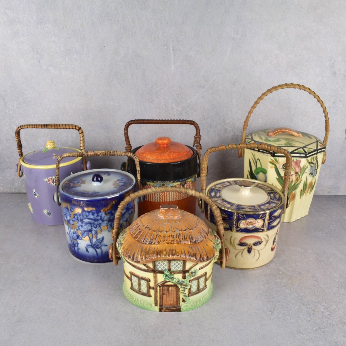 Ceramic Hand Painted Biscuit Jars