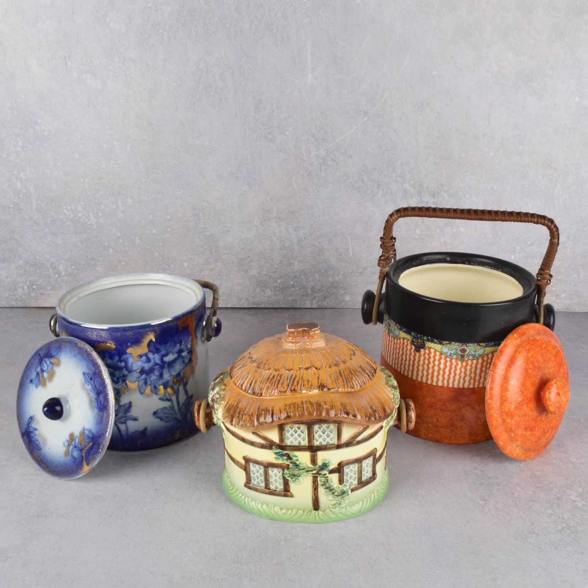 Ceramic Hand Painted Biscuit Jars