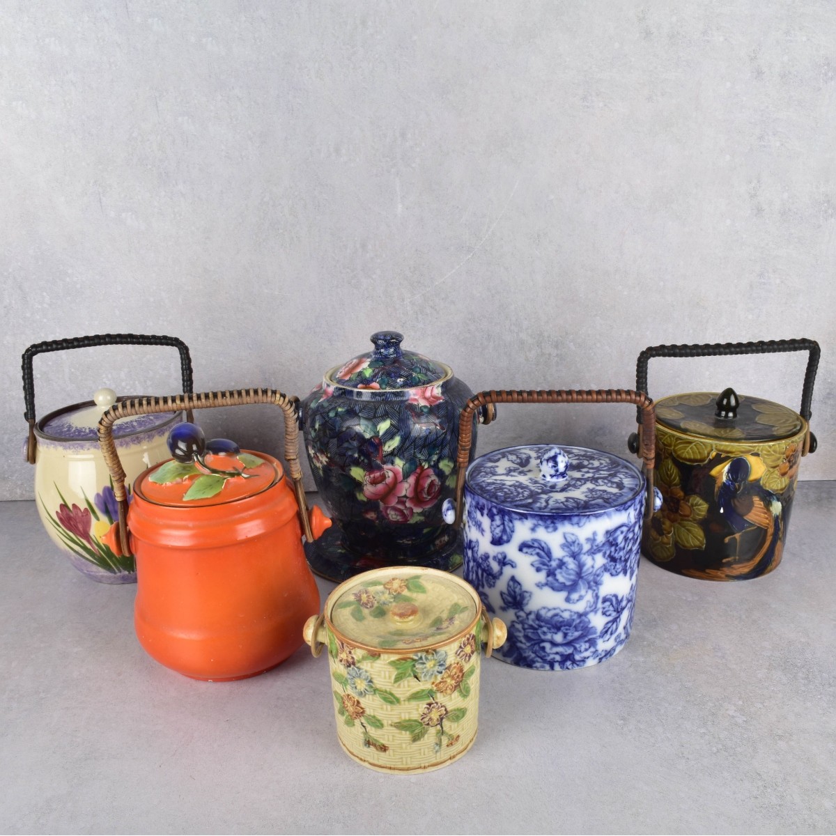 Ceramic Hand Painted Biscuit Jars