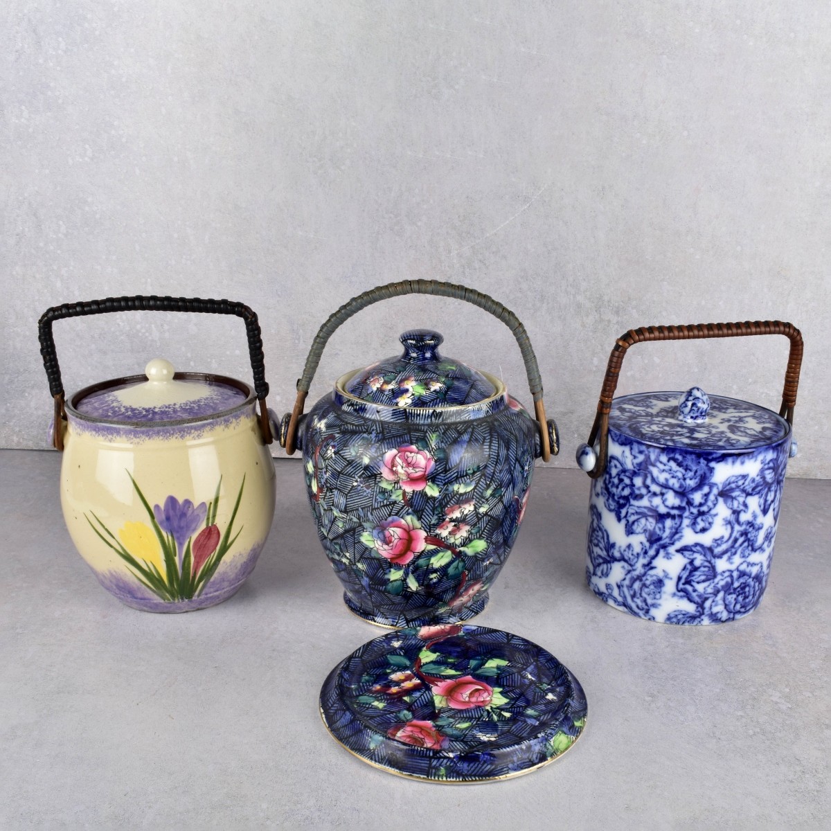 Ceramic Hand Painted Biscuit Jars