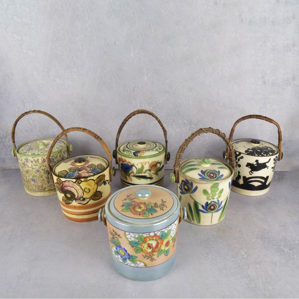 Ceramic Hand Painted Biscuit Jars