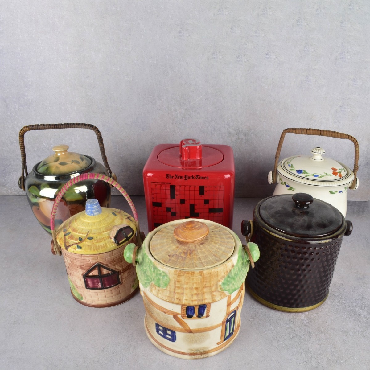 Ceramic Hand Painted Biscuit Jars