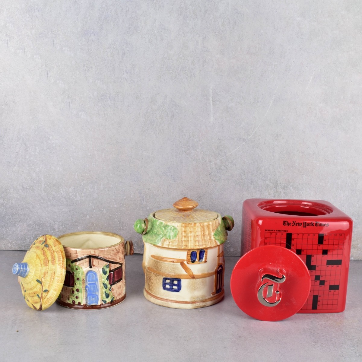 Ceramic Hand Painted Biscuit Jars