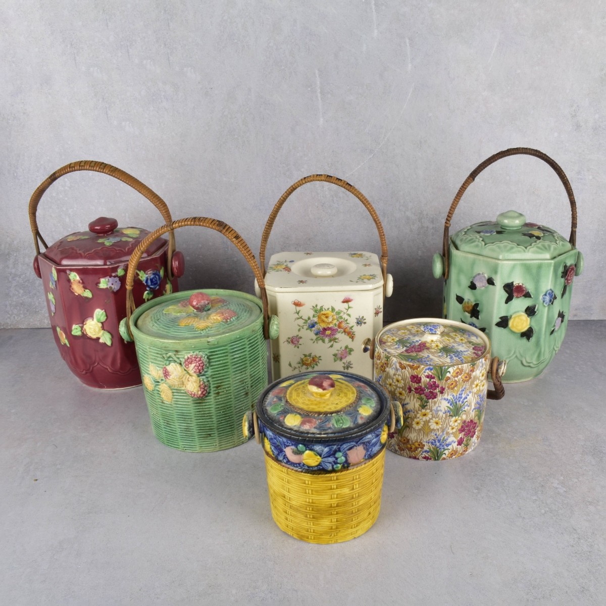 Ceramic Hand Painted Biscuit Jars