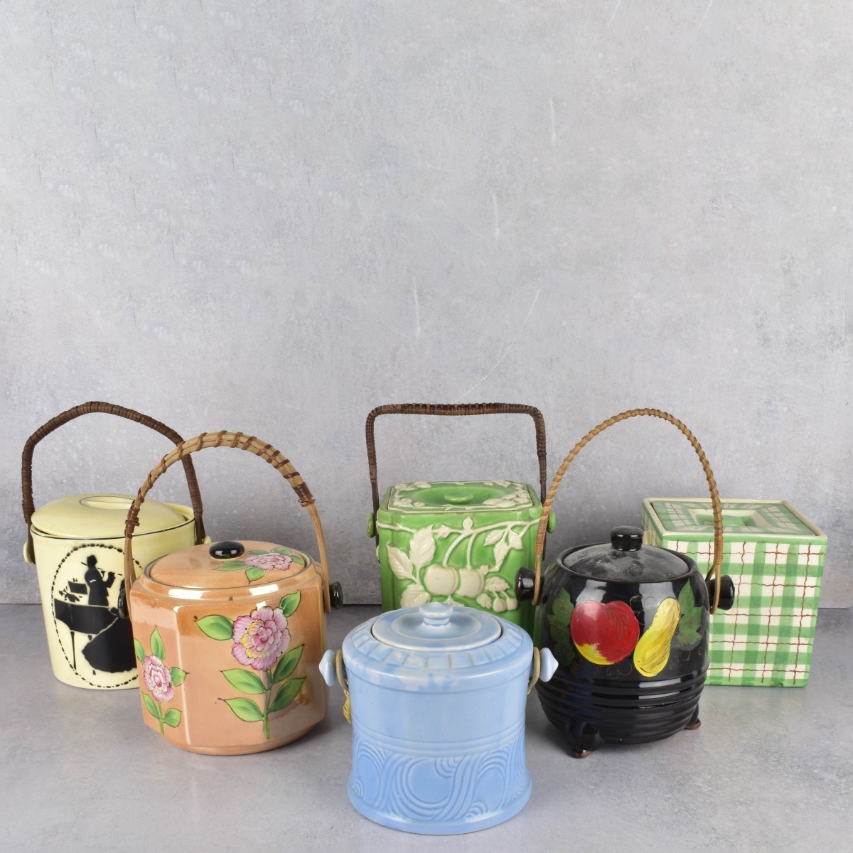 Ceramic Hand Painted Biscuit Jars