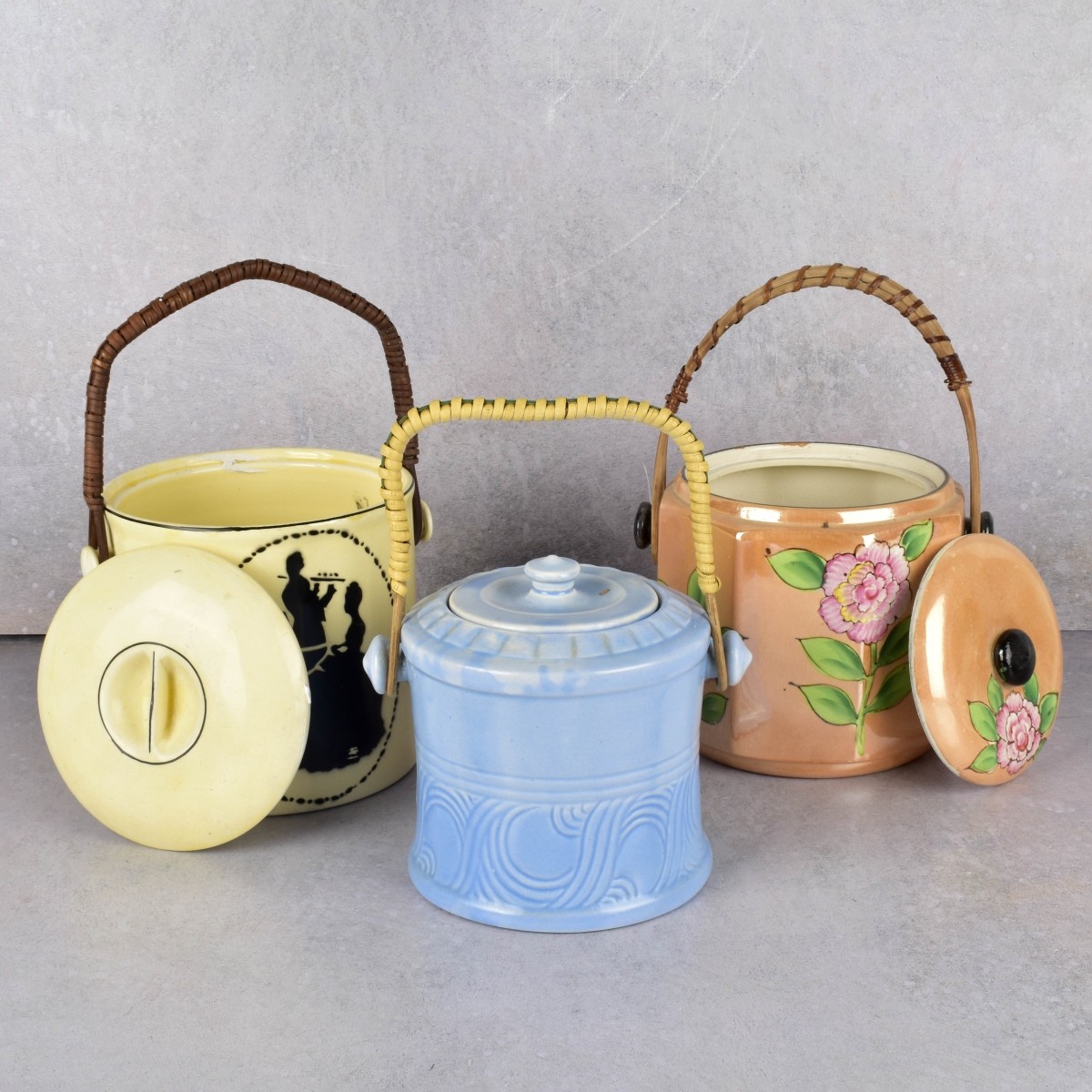 Ceramic Hand Painted Biscuit Jars