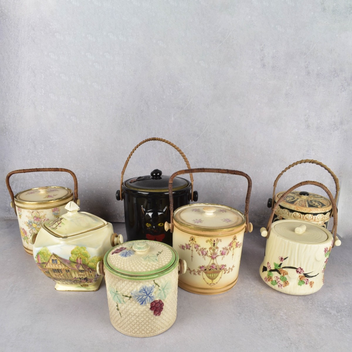 Ceramic Hand Painted Biscuit Jars