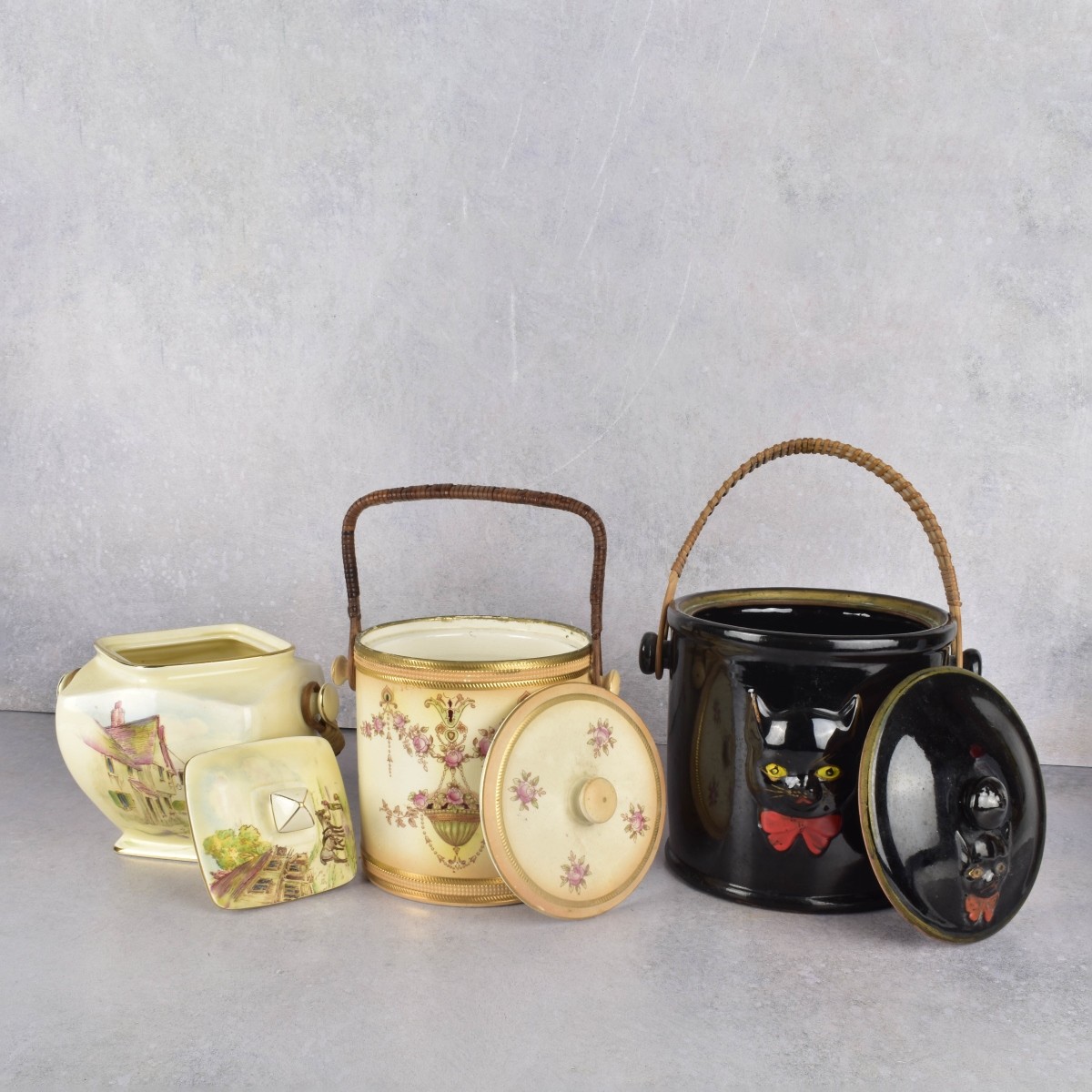 Ceramic Hand Painted Biscuit Jars