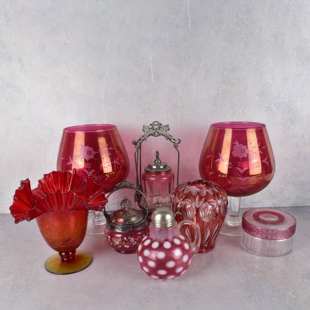 Vintage Red/Cranberry Glass Pieces