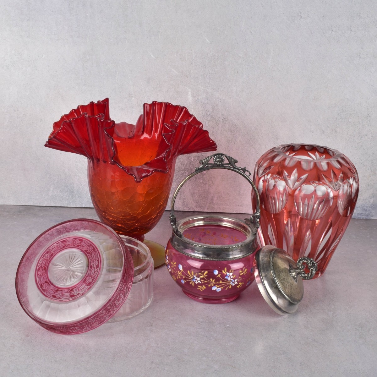 Vintage Red/Cranberry Glass Pieces