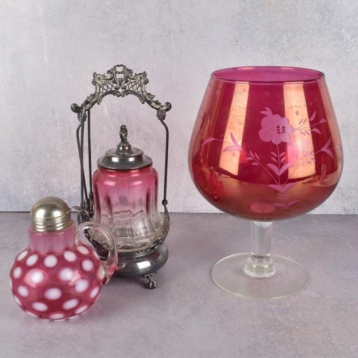 Vintage Red/Cranberry Glass Pieces