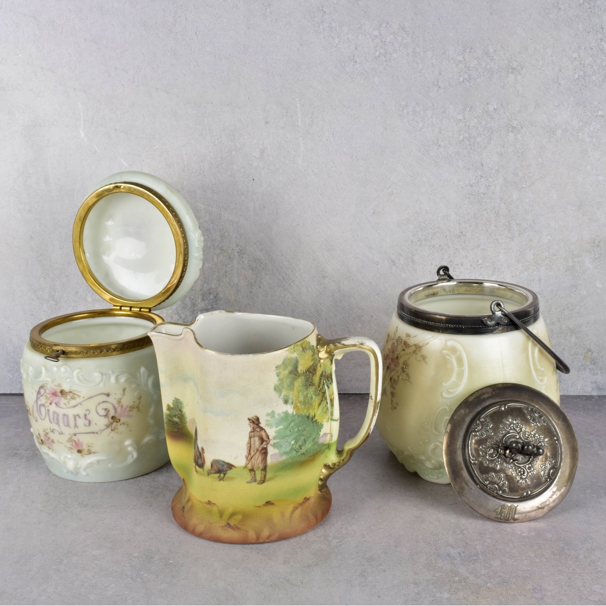 Antique Glass and Porcelain Pieces