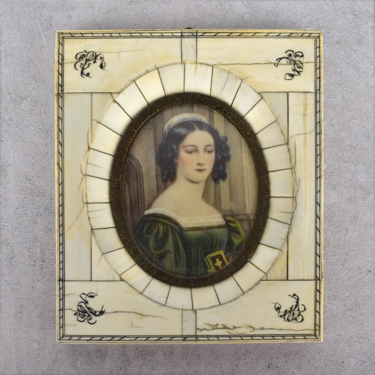 19th Century Miniature Hand Painted Portrait