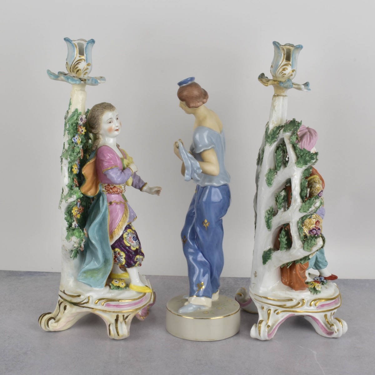 Chelsea Edwardian Figural Candlesticks