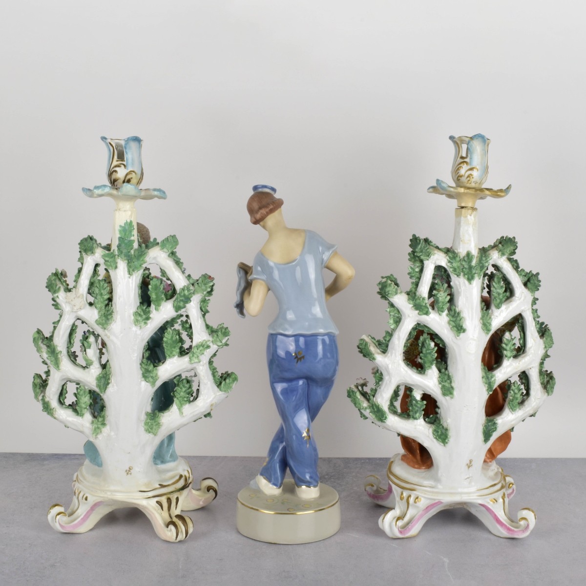Chelsea Edwardian Figural Candlesticks