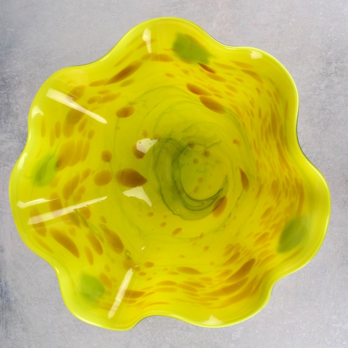 Yellow Art Glass Bowl