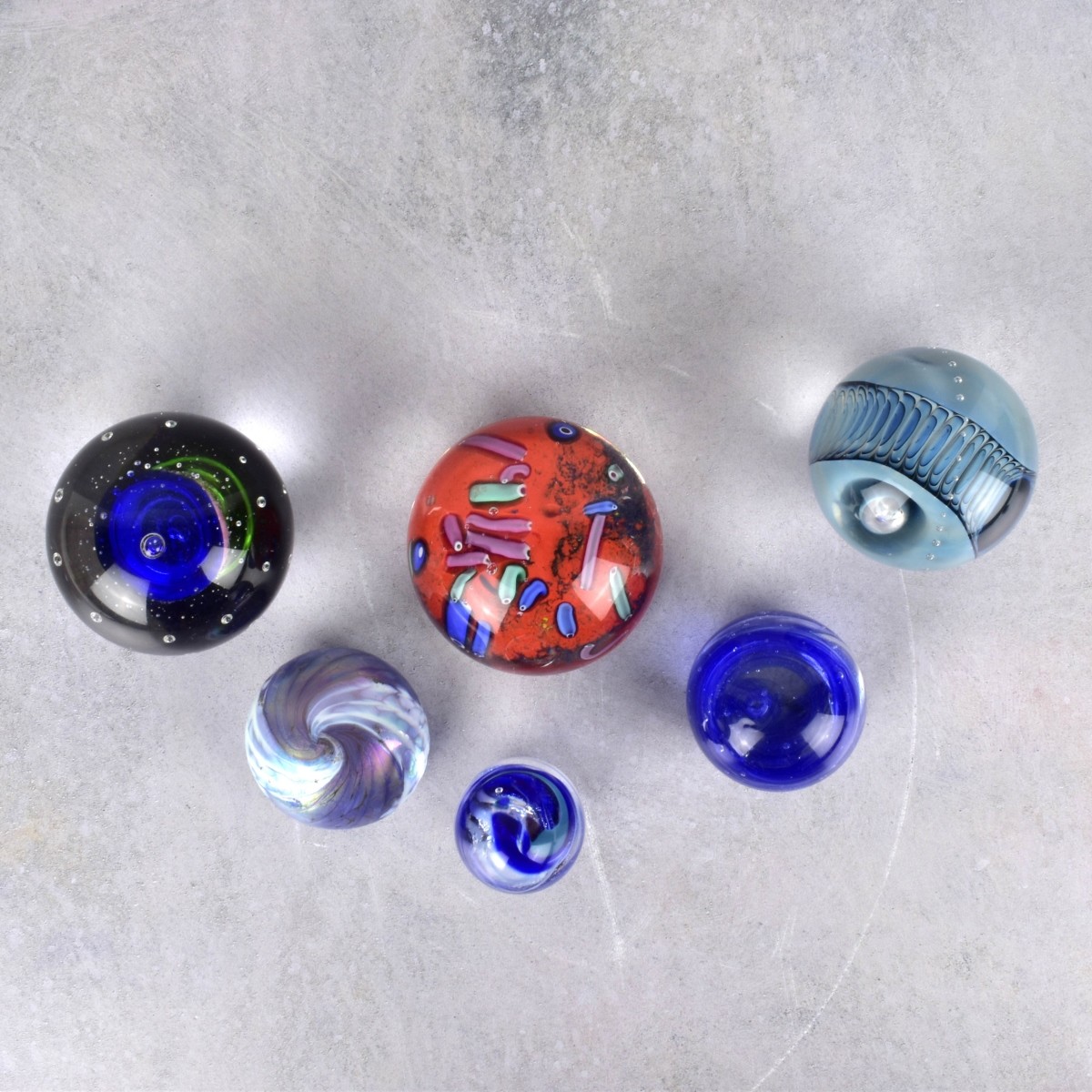Collection of Six Glass Paperweights