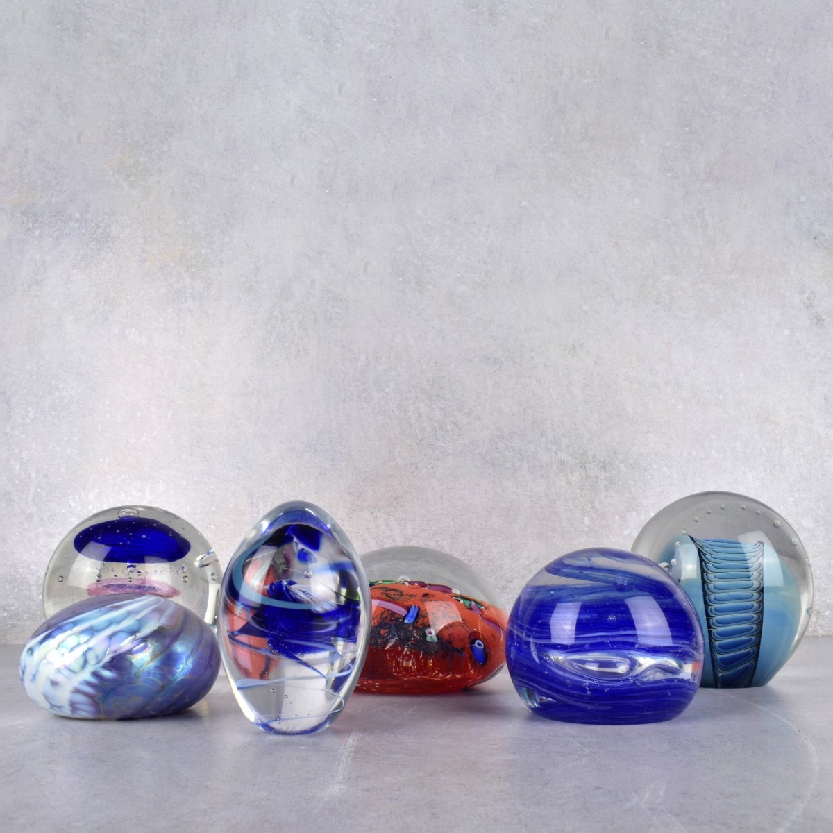 Collection of Six Glass Paperweights
